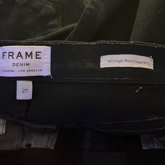 FRAME Ali High Rise Cigarette Jeans in Noir - Size 27 - Picture 6 of 9